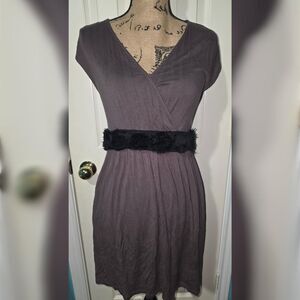 Soprano Y2K Grey Wrap-Look Mini Dress (Size M)